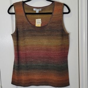 NWT Coldwater Creek brown earthtones shell tank top Medium